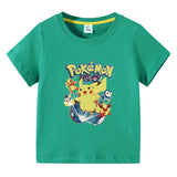 Children Pokemon Pikachu T Shirt Summer Clothing Short Sleeve T-shirt Leisure Sports