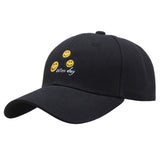 Smiley Face Cap Hat New Spring/Summer Korean Smiley Embroidered Sun Protection Baseball Cap Cute Hat Sun Hat for Male and Female Students