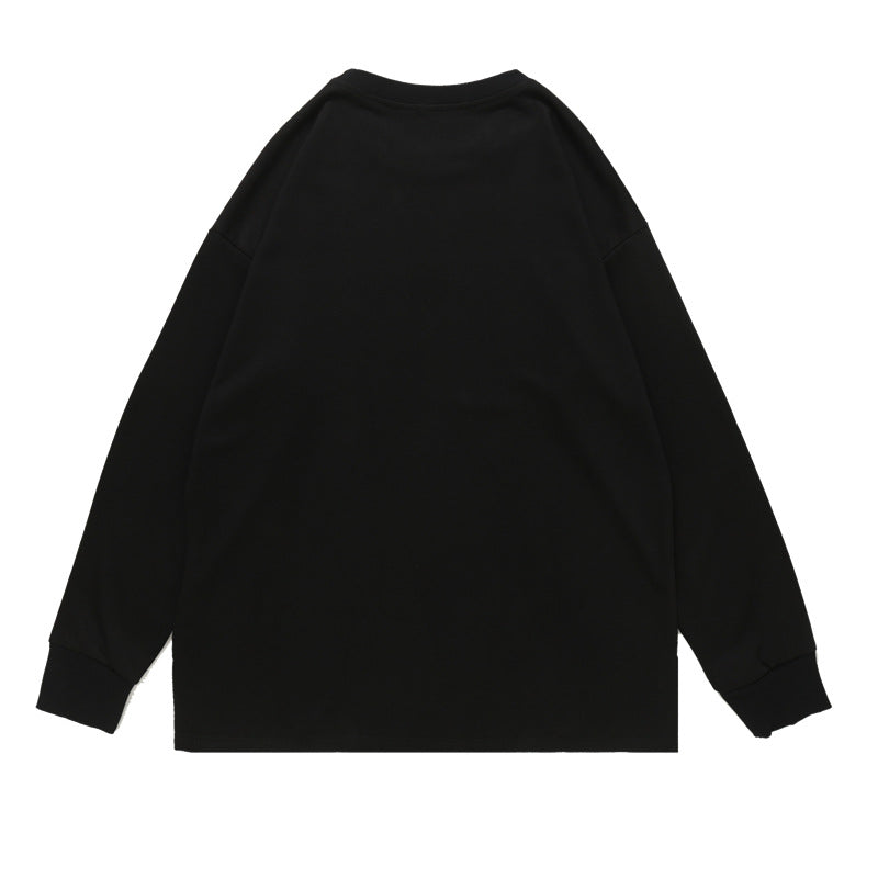 Mens Fall Outfits Dark Hiphop Vintage Cartoon Print Oversize Sweater for Men and Women Couple