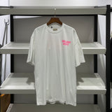 Gallery Dept Pink Letters Printed Men's and Women's Loose Short-Sleeved T-shirt