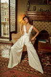 Bridesmaid Dress Spring/Summer Fashion Women V-neck Sexy Backless Sleeveless Trousers Sexy Jumpsuit