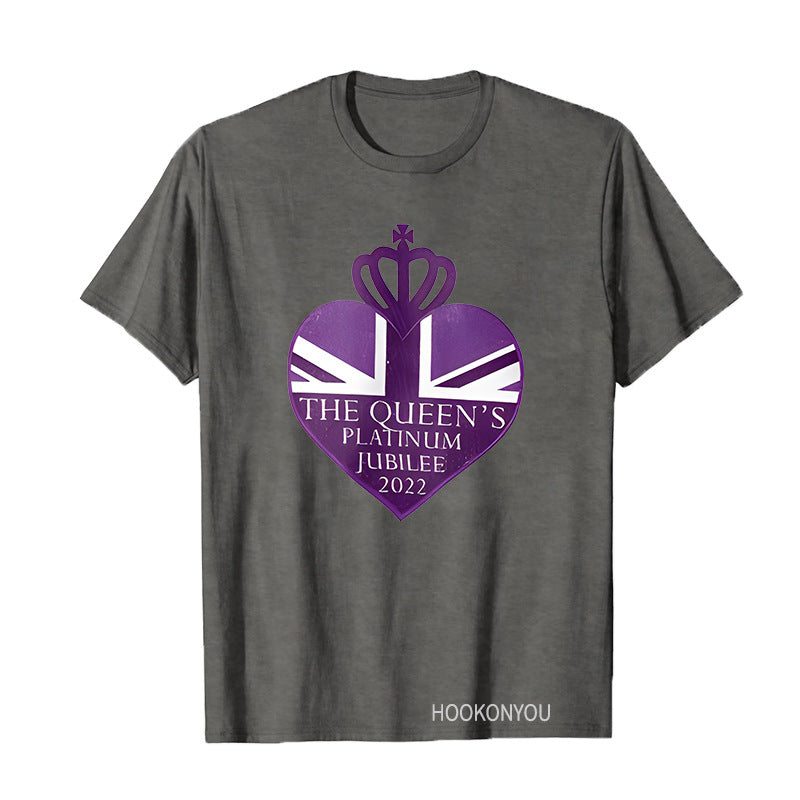 Inspired by Queen's Platinum Jubilee 2022 Elizabeth 70 Years T-shirt round Neck Short Sleeve