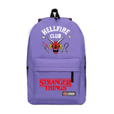 Stranger Things Hellfire Club Backpack Plaid Canvas Backpack Student Backpack