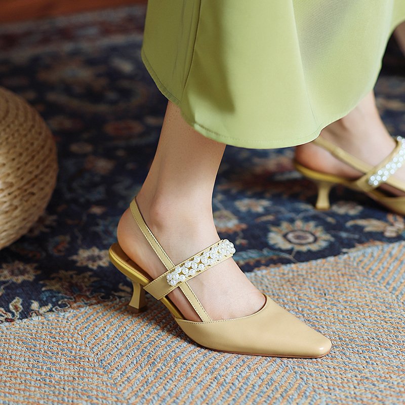 Nude Block Heel Peep Toe Sandals