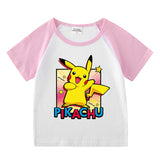 Children Pokemon Pikachu T Shirt Cotton Short Sleeve T-shirt Casual Sports Cute