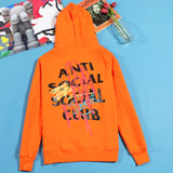 Anti Social Club Hoodie Men's Clothing Print Autumn and Winter Clothing Loose Men and Women