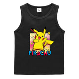 Children Pokemon Pikachu T Shirt Cotton Leisure Sports Sweat-Absorbent Vest