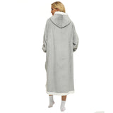 Hoodies Blankets Large Pocket Lazy Blanket Fleece Lamb Wool Bathrobe