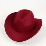 Cowboy Hats Vintage Denim Hat Autumn and Winter Woolen Fedora Hat Felt Cap Men's Women's Dress Hat