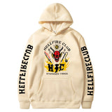 Stranger Things Hellfire Club Hoodie Print Pattern Hoodie Fleece-Lined
