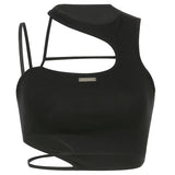 Women Rave Outfits Tops Solid Color Sexy Navel Bottoming Shirt