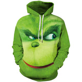 Grinch Hoodie Christmas Green Fur Monster Grinch 3D Sweater