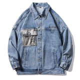 Denim Varsity Jacket Denim Jacket Men's Loose Autumn and Winter Washed Overalls Versatile Retro Jacket