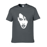 Marilyn Manson T Shirt Sketch Head Print Short Sleeve Men and Women Loose