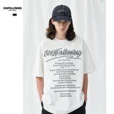 Preppy Aesthetic T Shirt Double Yarn Crew Neck Loose Casual Print T-shirt