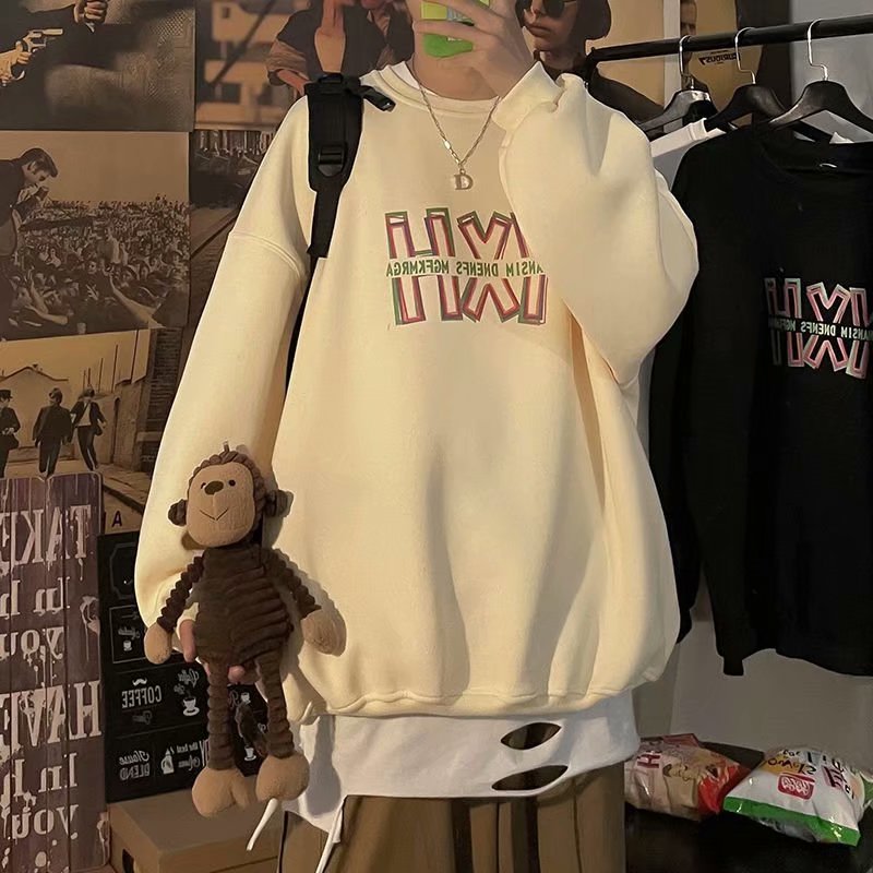 Men Sweatshirts Letter Crew Neck Sweater Men Spring and Autumn Coat