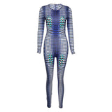 Summer Sexy Fashion Printed Long Sleeve Slim Casual Sports One-Piece Trousers For Women