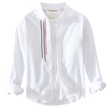 White Work Shirts Men's Casual Square Collar Shirt