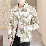 Paisley Denim Jacket Spring and Autumn Hooded Jacket Men's Autumn Jacket