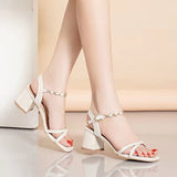 Nude Block Heel Peep Toe Sandals