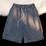 Men Denim Shorts Men's Summer Loose Retro