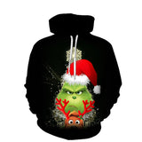 Grinch Hoodie 3D Printed Hoodie Sweater Christmas Casual