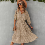 Emery Rose Dresses Waist Slimming Autumn And Winter Large Swing Floral Skirt