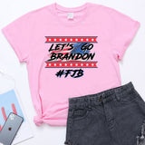 Let's Go Brandon T Shirts Brandon Printed Short-Sleeved T-shirt Women's Bottoming Shirt