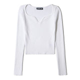 Women Fall Fall Fall Six Colors Peach Collar Thread Knitted Vest Slim-Fit Crop-Top