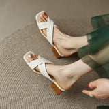 Nude Block Heel Peep Toe Chunky Heel Sandals