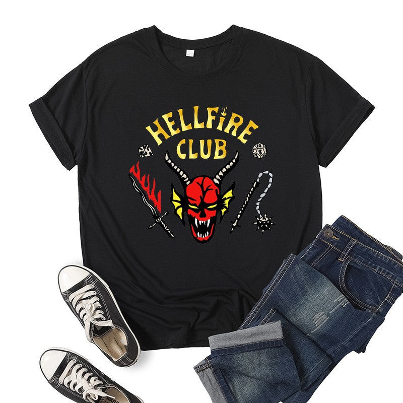 Stranger Things Hellfire Club T Shirt Short Sleeve Top Women'S T-Shirt