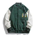 College Jacket Autumn Retro Casual Baseball Uniform Jacket Men's Loose Embroidered Jacket