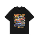Preppy Aesthetic T Shirt Vintage Racing Short Sleeve T-shirt for Men