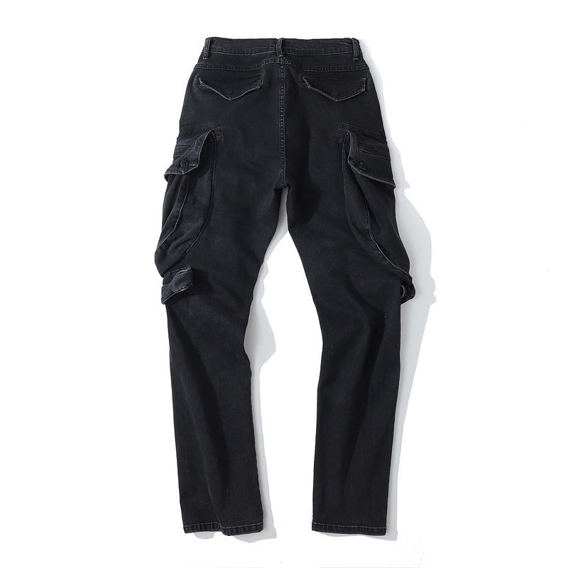 Man Fall Outfits Cargo Pants High Street Vibe Wind Three-Dimensional Large Pocket Functional Overalls Men Loose Straight Trousers