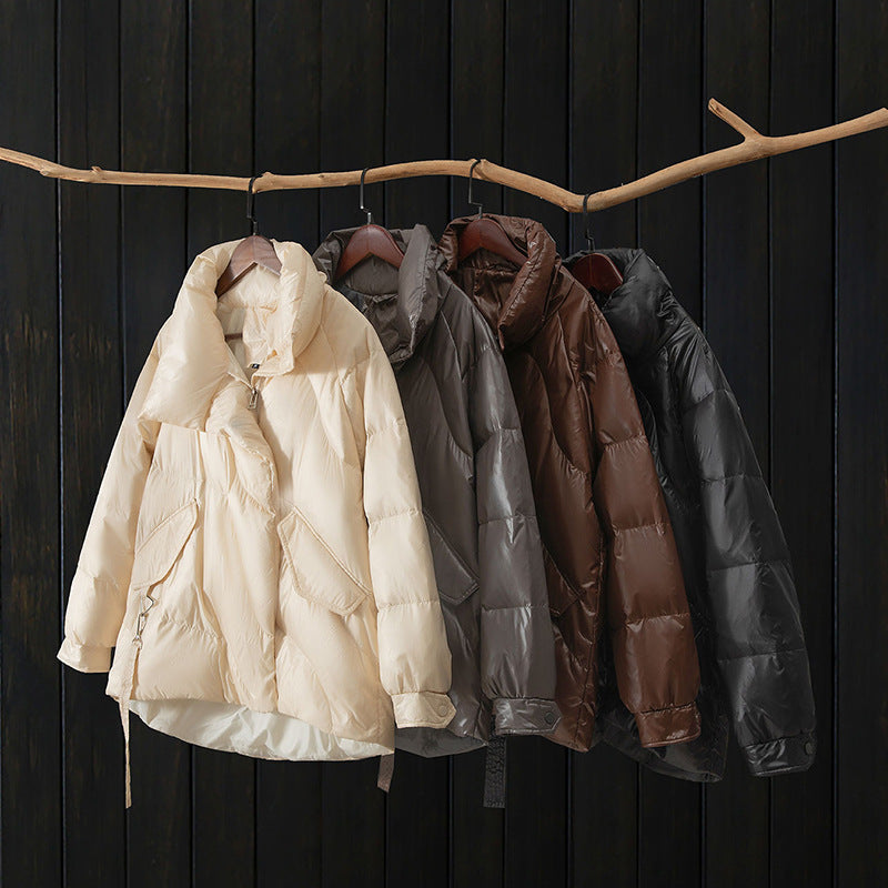 Women Winter Coats Puffer Jacket Down Coat Down Jacket Women's Short Loose Lapel Winter Coat