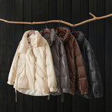 Women Winter Coats Puffer Jacket Down Coat Down Jacket Women's Short Loose Lapel Winter Coat