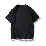Men's T-Shirt Summer Men's Solid Color round Neck Embroidered T-shirt