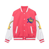 Brown Varsity Jacket Hiphop Style XINGX Baseball Uniform Embroidered Pattern Retro Couple Jacket
