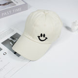 Smiley Face Cap Summer Soft Peaked Cap Embroidered Baseball Cap
