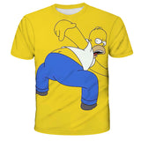 Homer Simpson Shirt Summer Printed Crew Neck Casual T-shirt