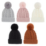 Women Winter Hats Winter Women's Woolen Cap Solid Color Knitted Hat