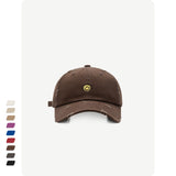 Smiley Face Cap Embroidery Soft Top Baseball Cap