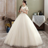 Women's Evening Dress Ball Gown Princess Quinceanera Wedding Dresses Simple Champagne Small Pregnant Women Tulle Tutu Dress