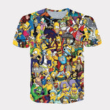 Homer Simpson Shirt Summer T-shirt Printed Loose Short Sleeve