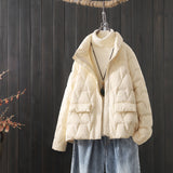 Women Winter Coats Puffer Jacket Down Coat Thin Lightweight Short Type Down Jacket Female Winter White Duck Down Warm Coat