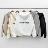 Fog Fear of God Essentials Hoodie Multiline Reflective Letter Zipper Hooded Cardigan Coat