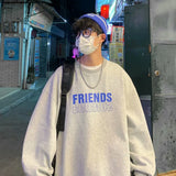 Men Sweatshirts Autumn Crew Neck Sweater Men's Loose Printed Long Sleeve