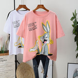 Bugs Bunny Shirt plus Size Women's Summer T-shirt Women's Short Sleeve