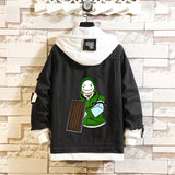 Comic Denim Jacket Dreamwastaken Man and Woman Cartoon Denim Coat Top