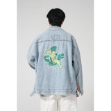 Paisley Denim Jacket Men's Spring Loose Embroidered Jacket Denim Jacket